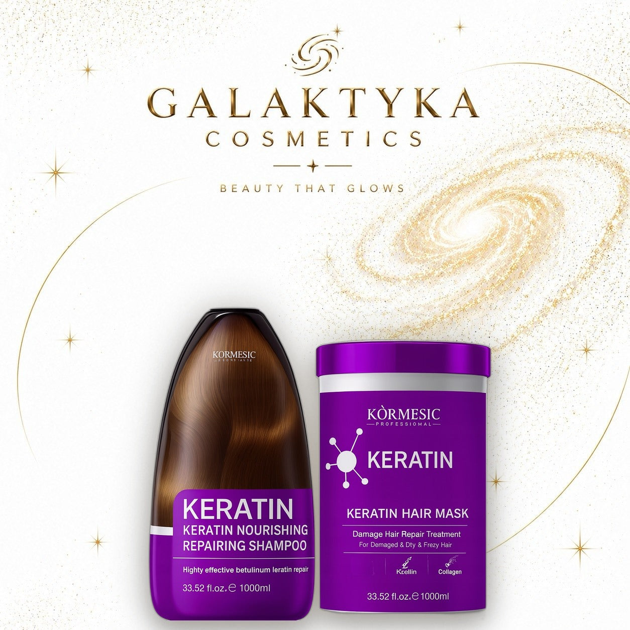 Zestaw szampon i maska keratin Kormesic 1000 ml