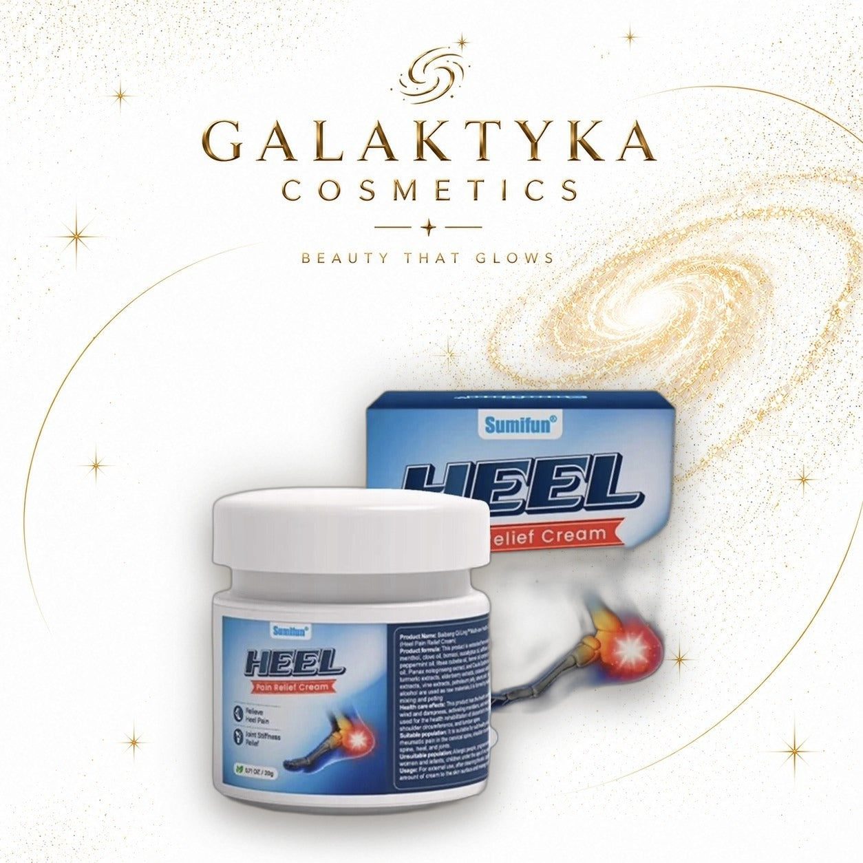 Krem na BÓL PIĘTY Ścięgna Achillesa przeciwzapalny HEEL PAIN RELIEF 20g