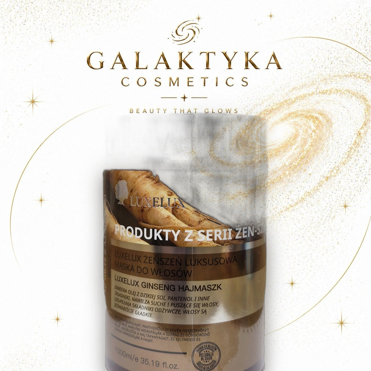 Maska do włosów 1000 ml Luxelux żeńszeń, dzika soja, pantenol