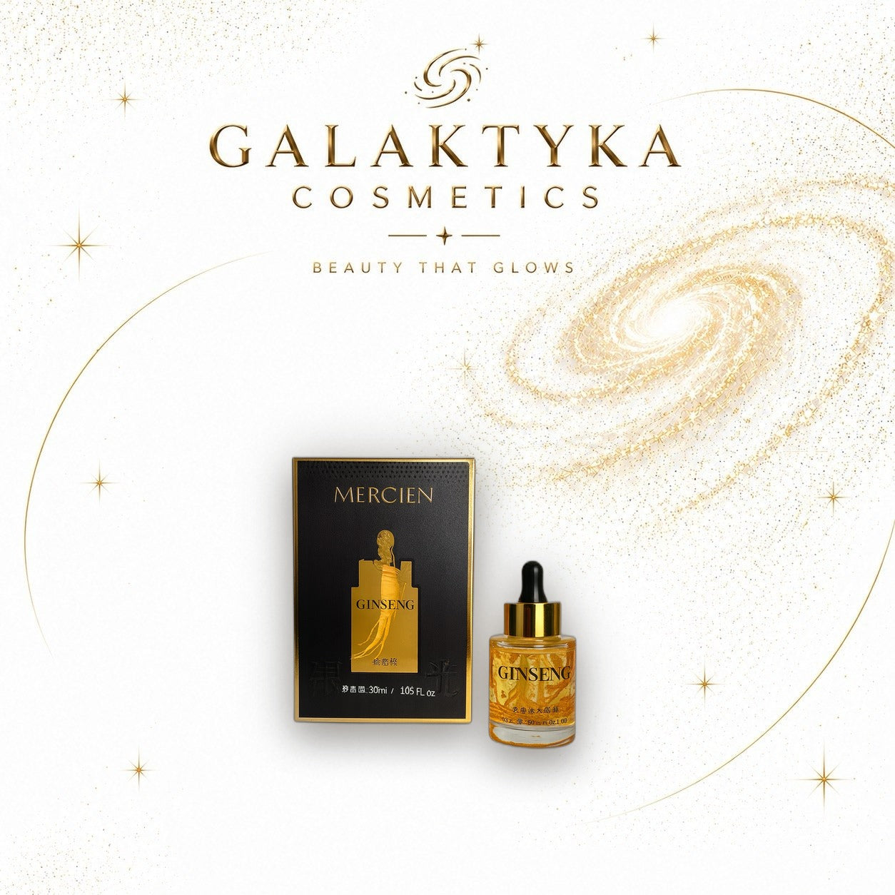 Mercilen Ginseng serum do twarzy z żeń-szeniem rozświetlające 30 ml