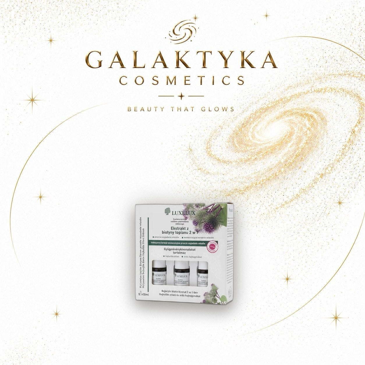 LUXELUX Ekstrakt z Łopianu i Biotyny 2w1 -5x10 ml