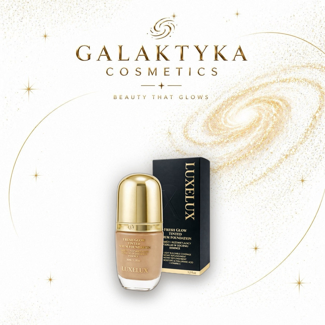 LUXELUX Glow Serum Foundation N28 Nawilżający Podkład Glow 35ml