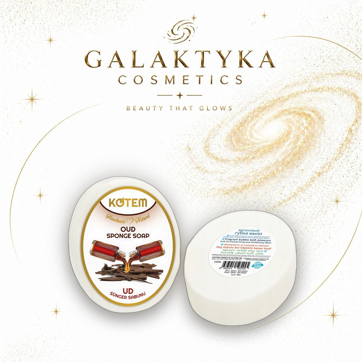 Kotem - naturalne mydło z gąbką Oud 125g