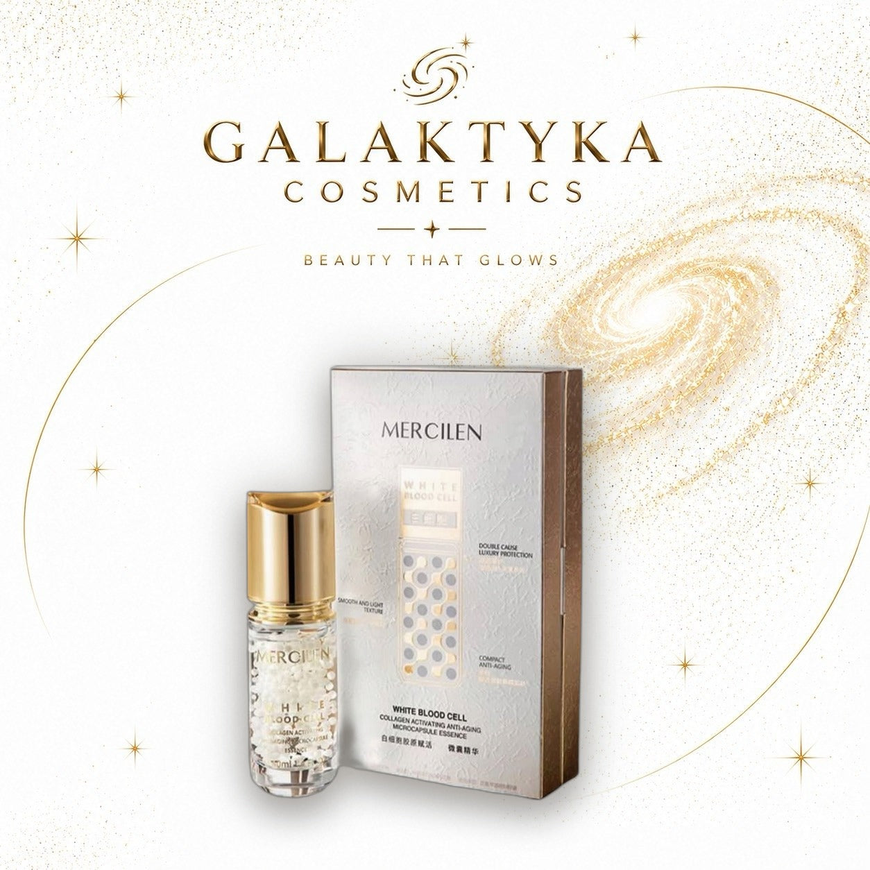 Serum do twarzy przeciwstarzeniowe z BIAŁĄ KRWINKĄ MERCILEN 40ml