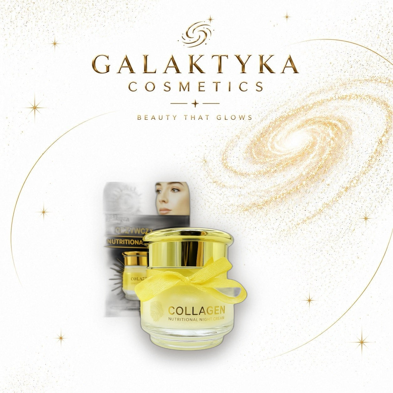LUXELUX KOLAGENOWY ODŻYWCZY KREM NA NOC W SŁOICZKU 50G CZYSTY KOLAGEN 100%