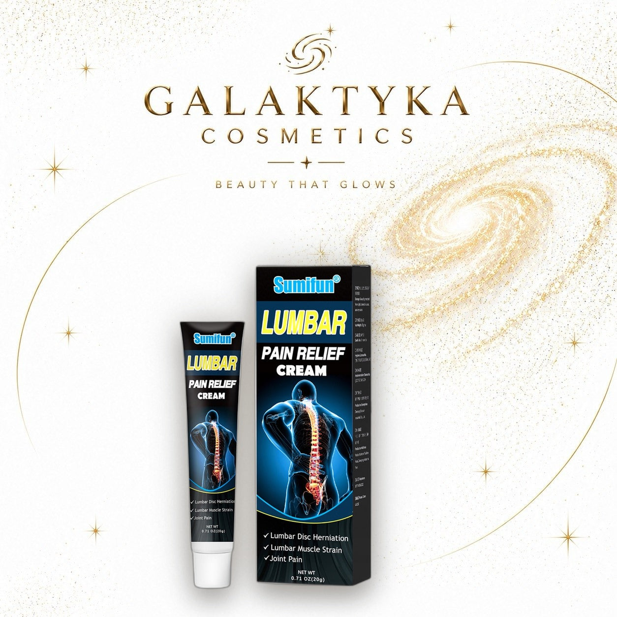 KREM LUMBAR PAIN RELIEF przeciwbólowy na kręgosłup ból mięśni stawów czarny