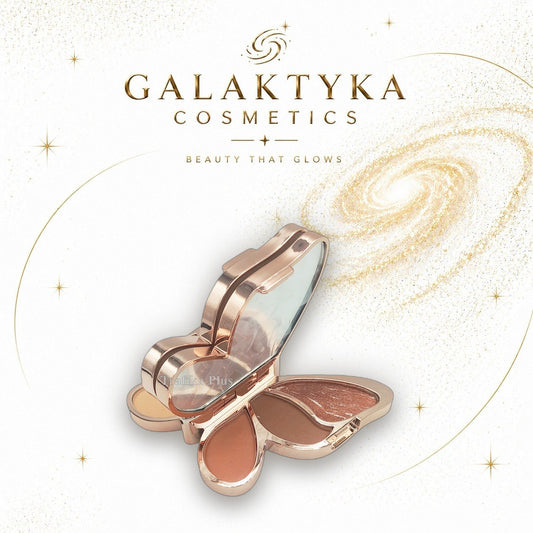 PIĘKNA PALETA CIENI PALETKA DO MAKIJAŻU MOTYL Z LUSTERKIEM CIENIE DO POWIEK