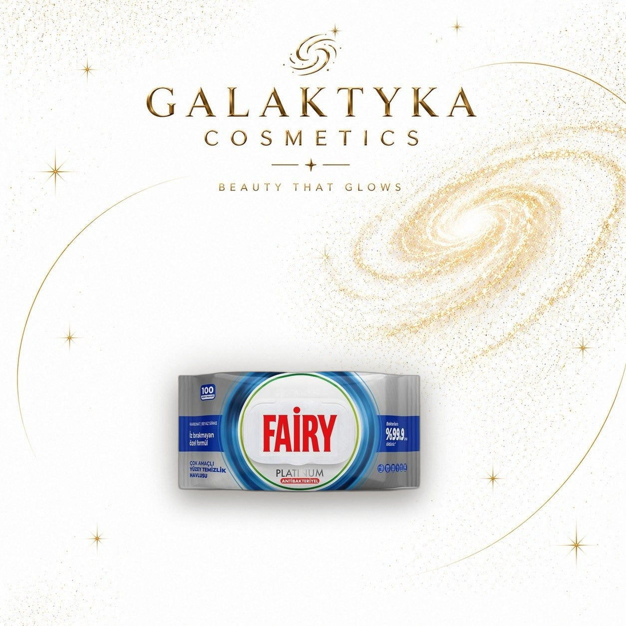 Chusteczki nawilżane Fairy antybakteryjne 100 sztuk Platinum