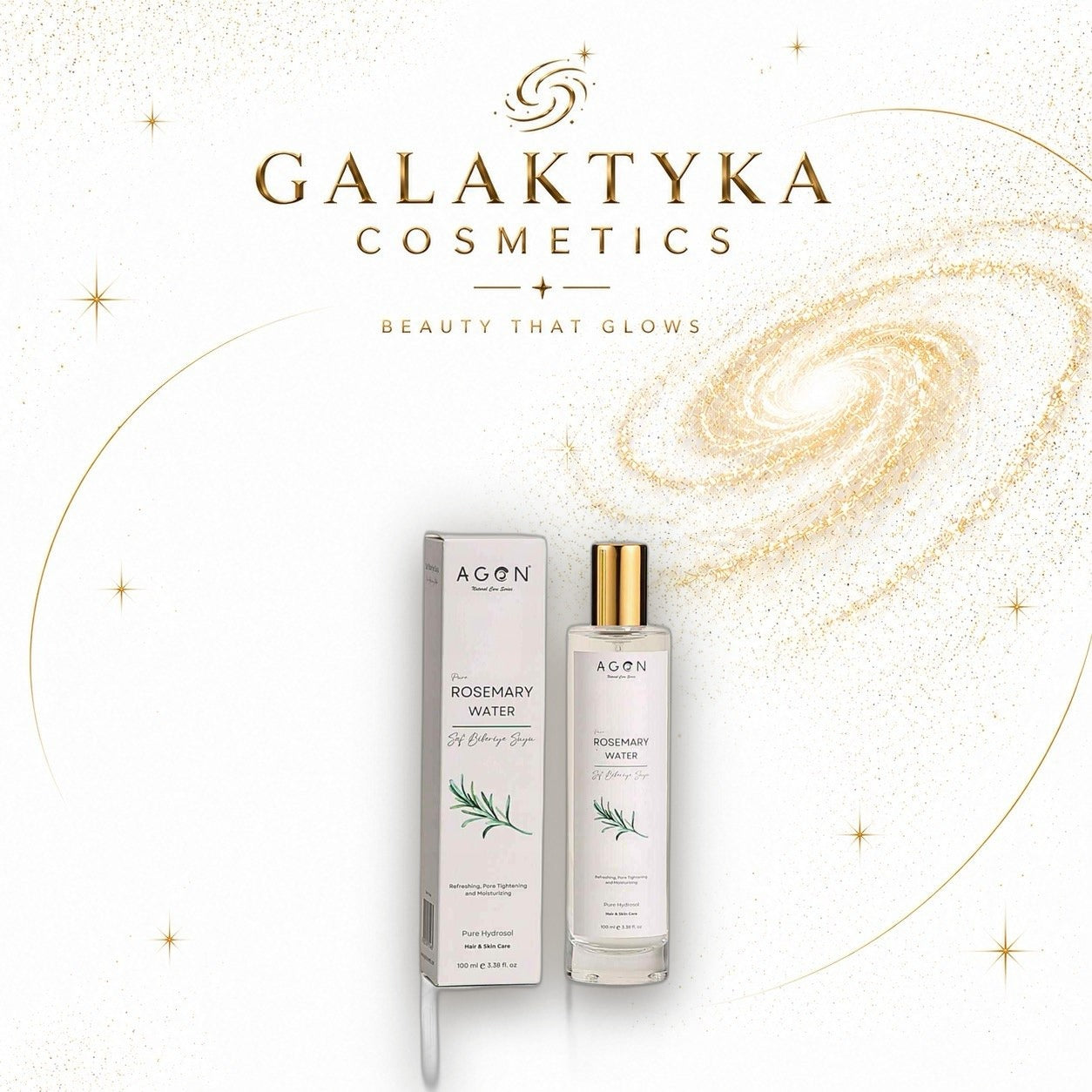Hydrolat Rozmarynowy AGON 100ml - 100% Naturalny Tonik do Włosów i Skóry