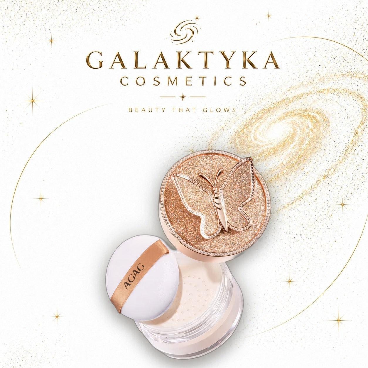 Puder sypki do twarzy AGAG Butterfly odcień Ivory 02