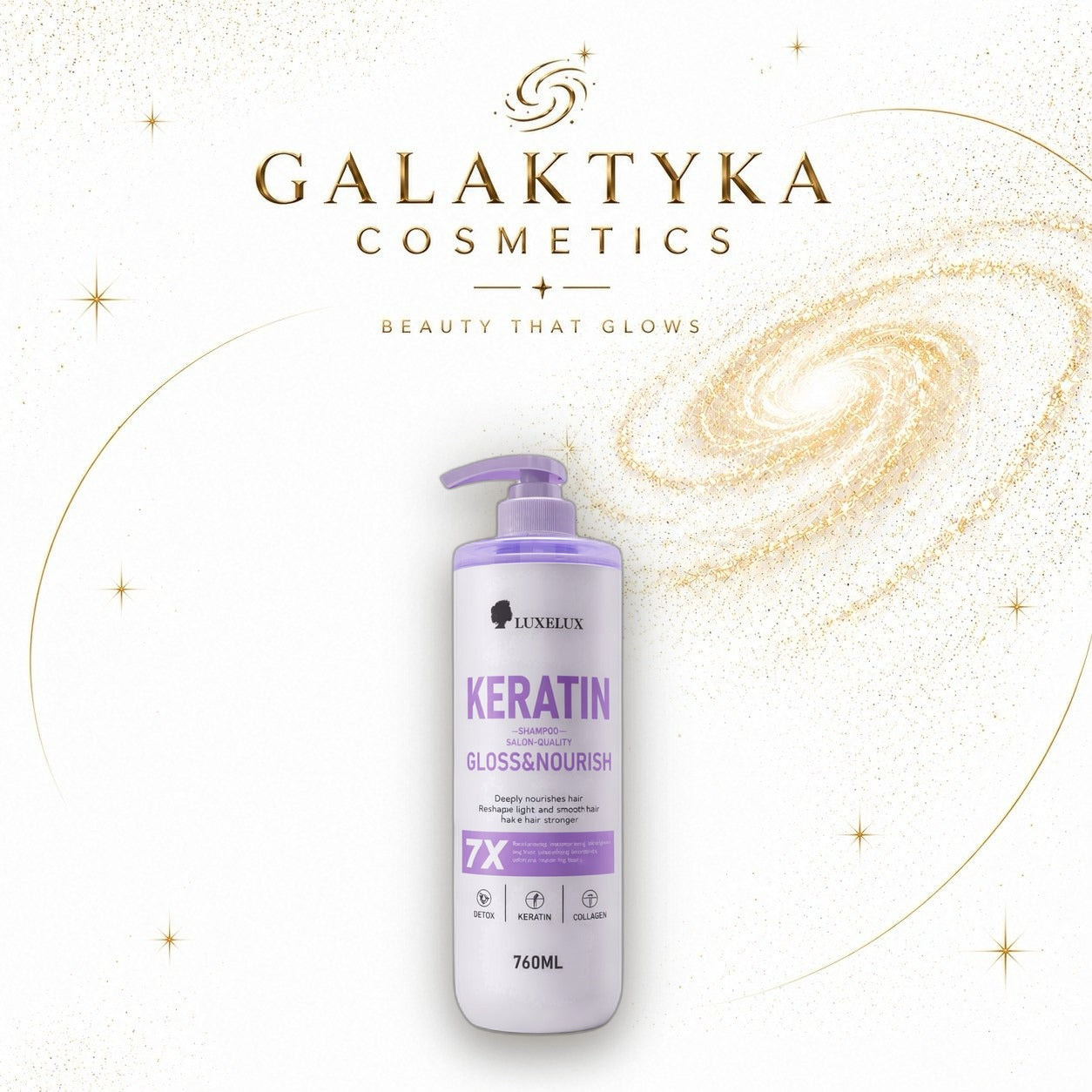 Szampon odżywczy z keratyną 760 ml Luxelux