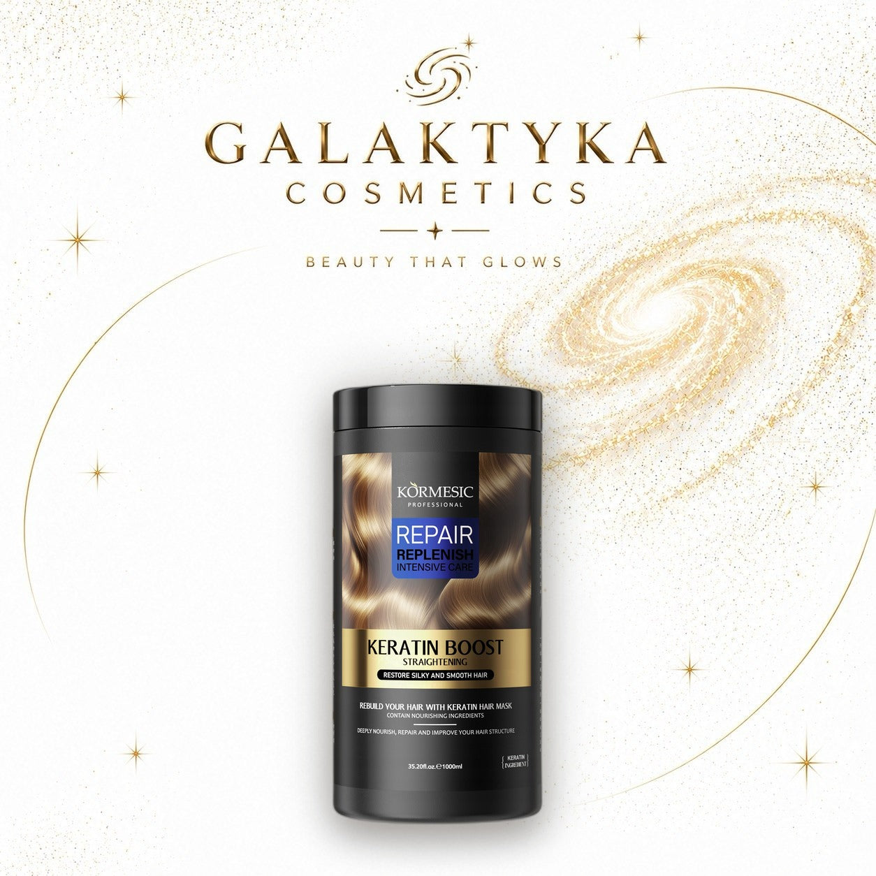 KORMESIC Maska do włosów keratynowa 1000 ml nawilżająca wygładzająca