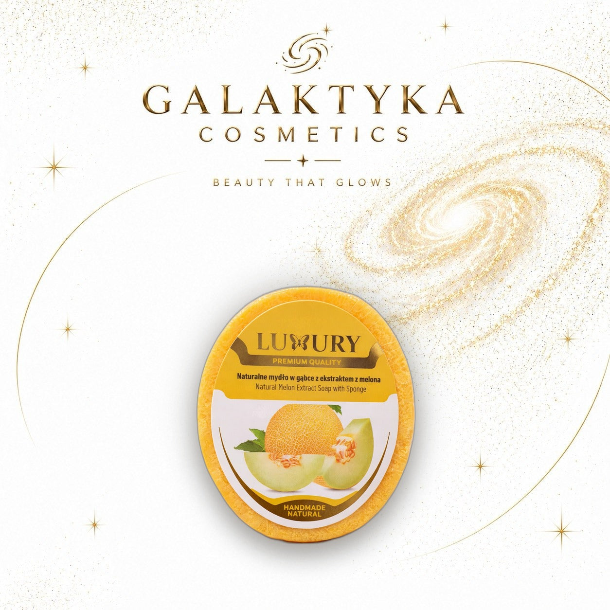 NATURALNE MYDŁO W GĄBCE Z EKSTRAKTEM Z MELONA LUXURY 135g