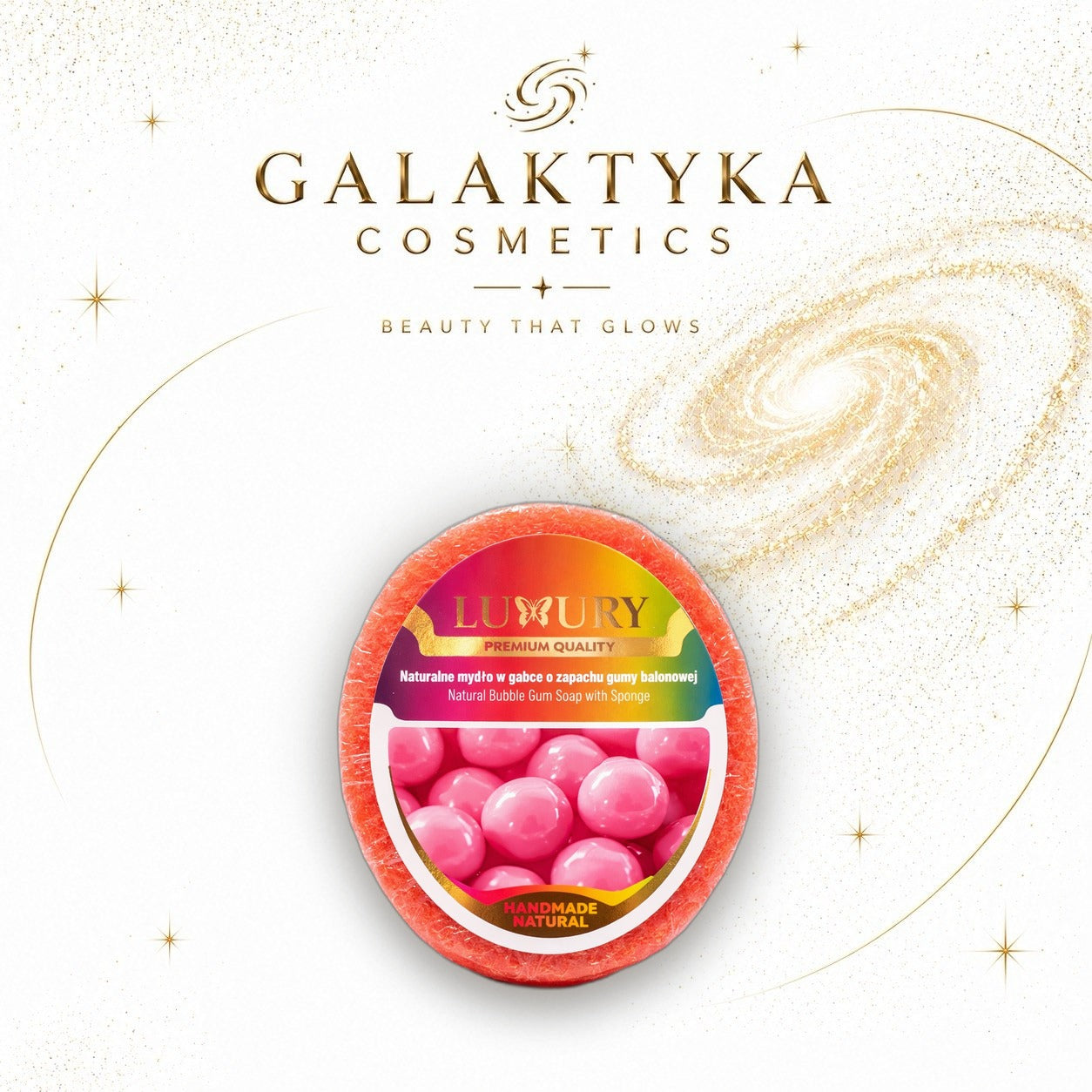NATURALNE MYDŁO W GĄBCE ZAPACH GUMY BALONOWEJ 135g
