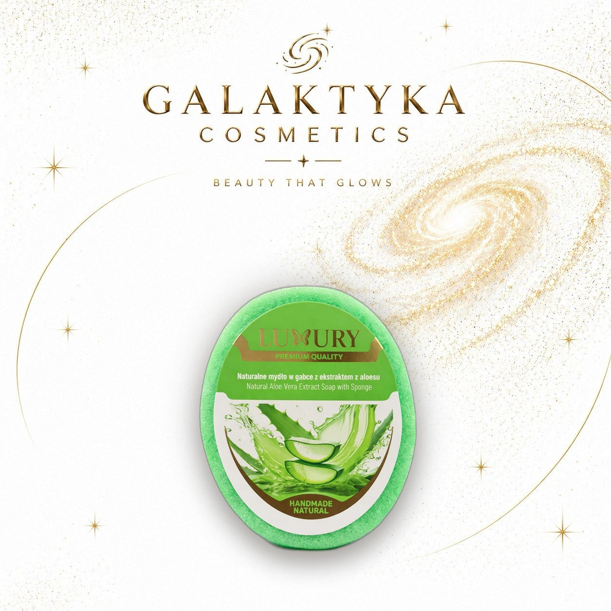 NATURALNE MYDŁO W GĄBCE Z EKSTRAKTEM Z ALOESU LUXURY 135g