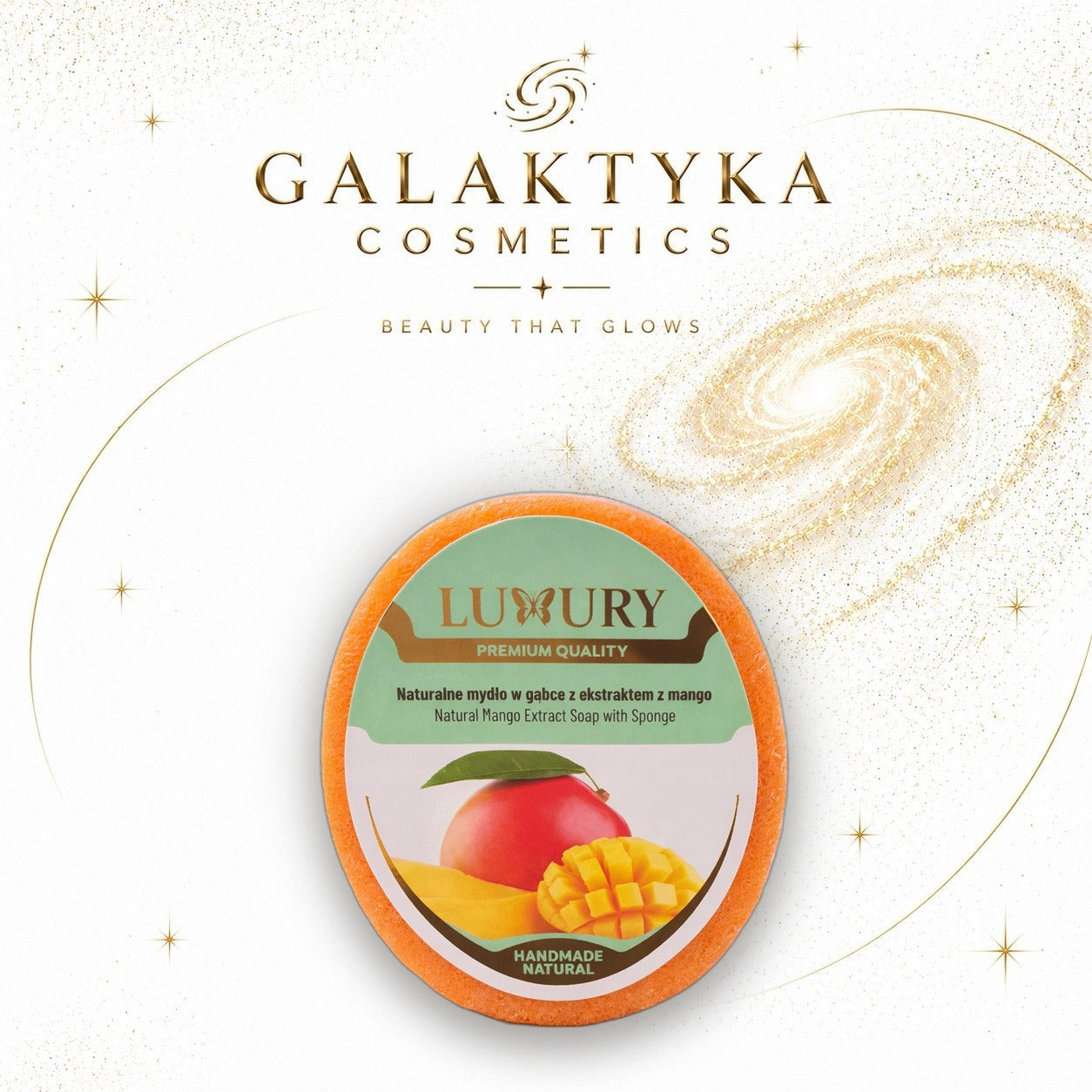 NATURALNE MYDŁO W GĄBCE Z EKSTRAKTEM Z MANGO LUXURY 135g