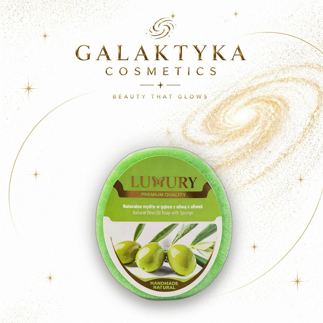 NATURALNE MYDŁO W GĄBCE LUXURY Z OLIWĄ Z OLIWEK 135g