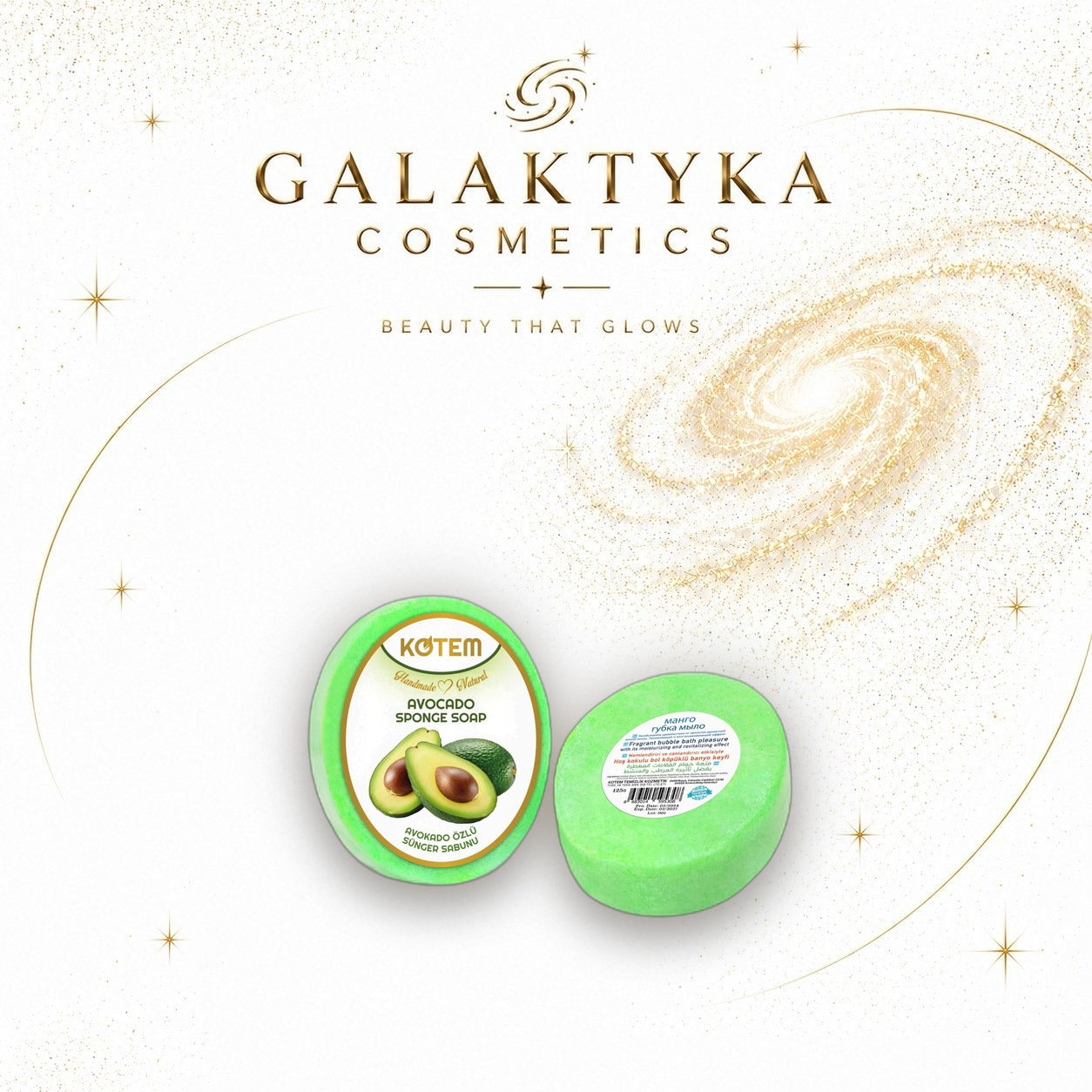 Kotem Naturalne nasączone mydło z gąbką 125g - Awokado