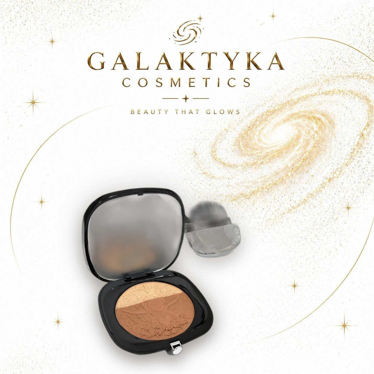 Bronzer prasowany Cinna wykończenie z drobinkami kolor 02