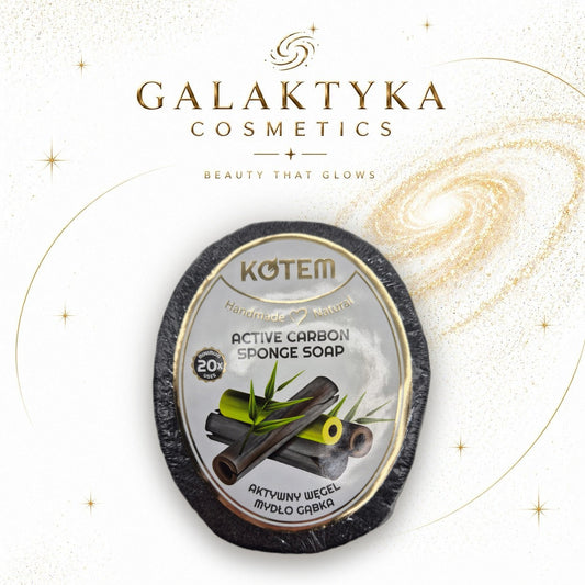 Mydło z gąbką ''KOTEM'' z aktywnym węglem 125g