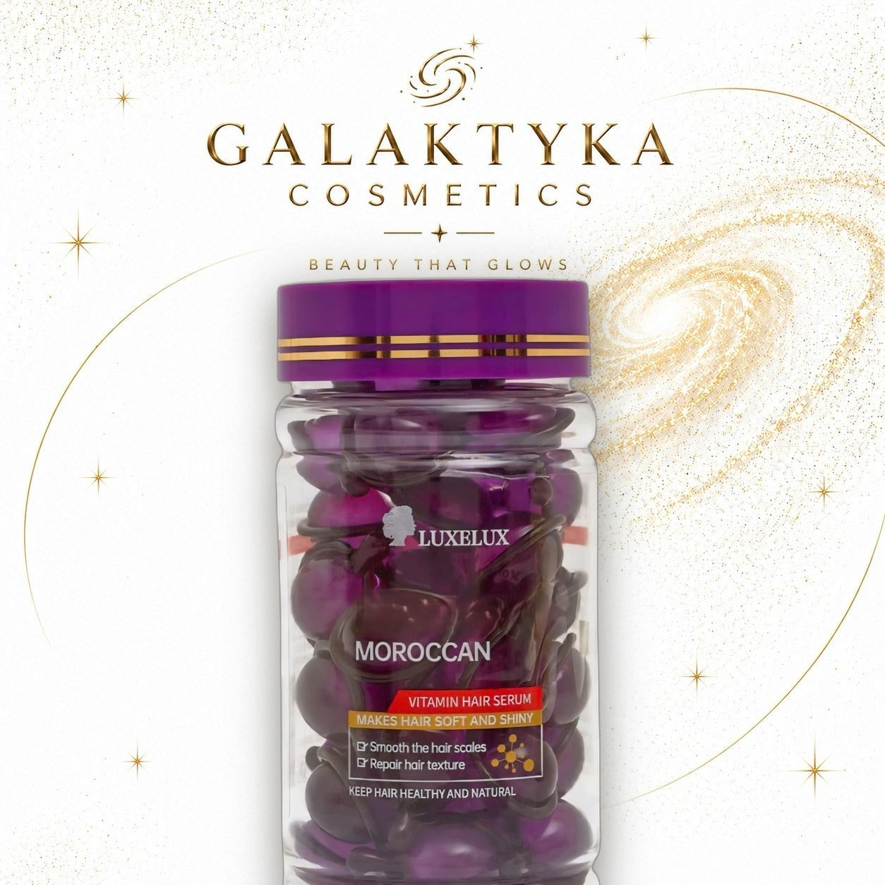 Kapsułki do Włosów multiwitaminowe serum z olejem marokańskim Luxelux 40szt