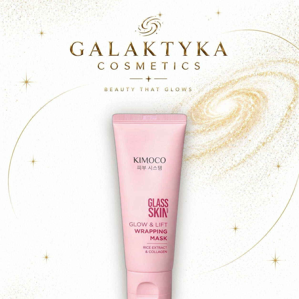 Maska do twarzy rozświetlająco liftingująca Glass Skin Kimoco, 100 ml