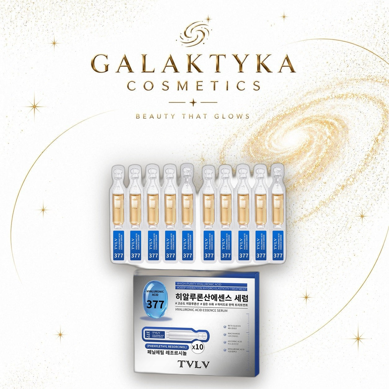 TVLV Serum do twarzy ampułki 377 10x1,5ml kwas hialuronowy nawilżające