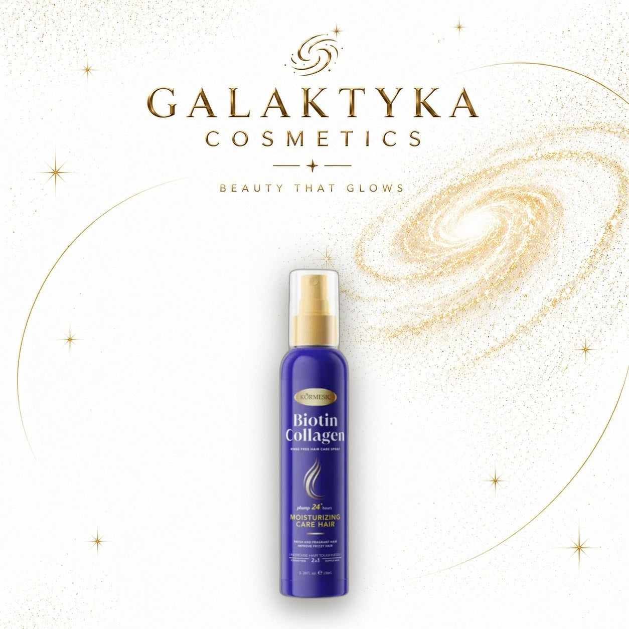 KORMESIC Biotin Collagen Spray do Włosów 150ml Nawilżający Biotyn Kolagen