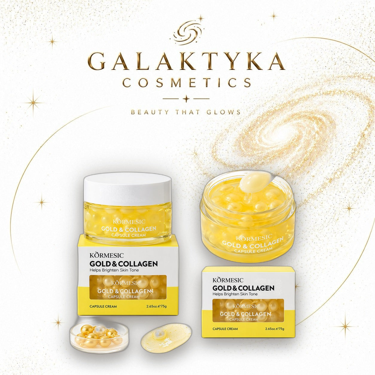 KORMESIC Krem w kapsułkach ze złotem i kolagenem 75g